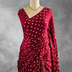 Pure Gajji Silk Bandhni Saree