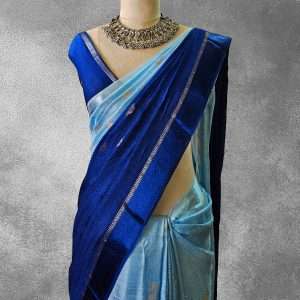 Dual-Tone Ombré Viscose Georgette Saree