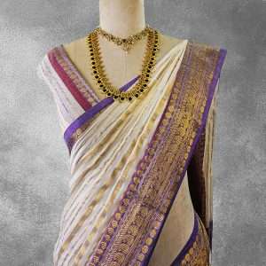 120 Count Mul Cotton Saree With Kanchi Border